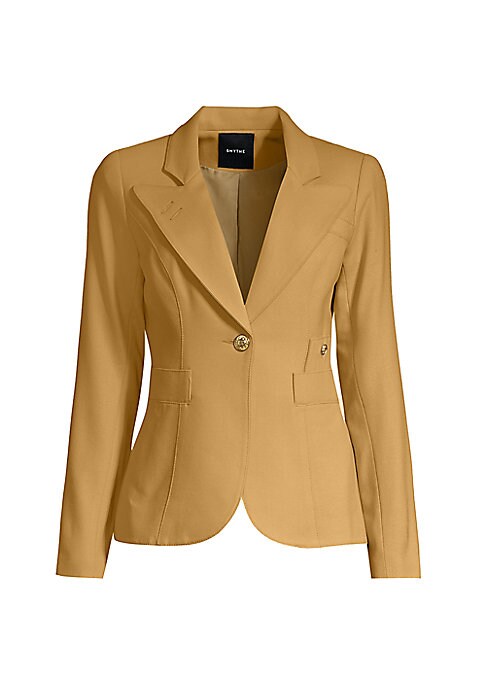 Asymmetric Goldtone Wool Blazer