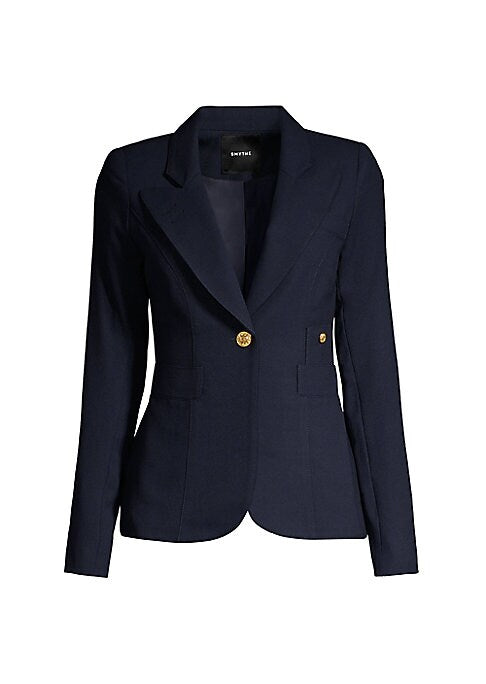 Asymmetric Goldtone Wool Blazer