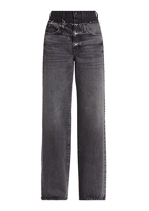 Double-Waist Denim Trousers