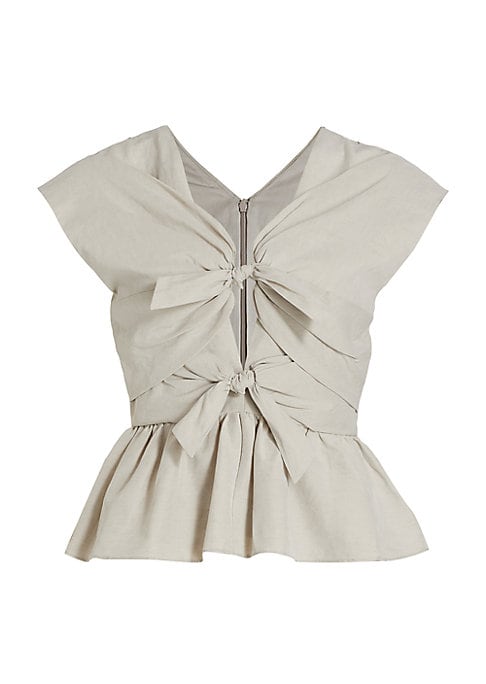 Tied Peplum V-Top