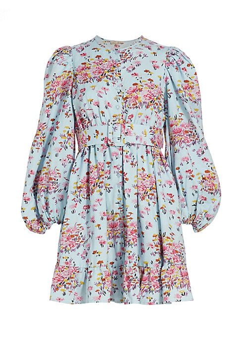 Floral Balloon Sleeve Dress