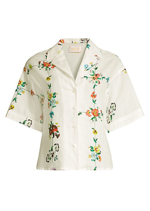 Vivid Bloom Linen Top