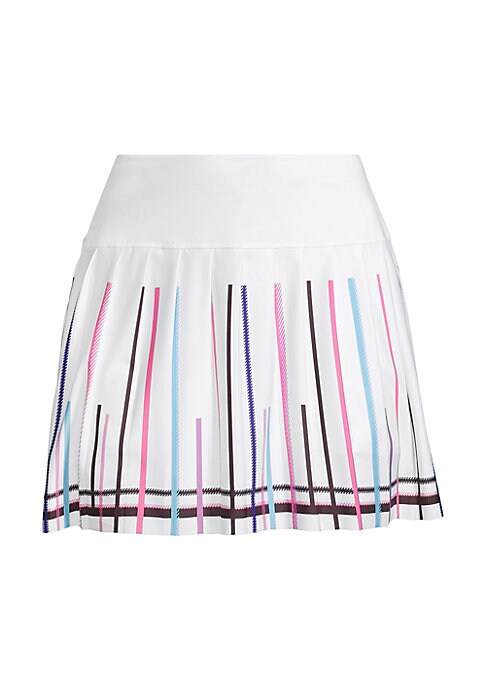 Pleated Stripe Mini Skirt