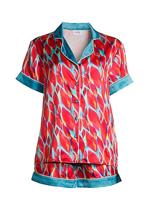 Satin Geometric Pajama Duo