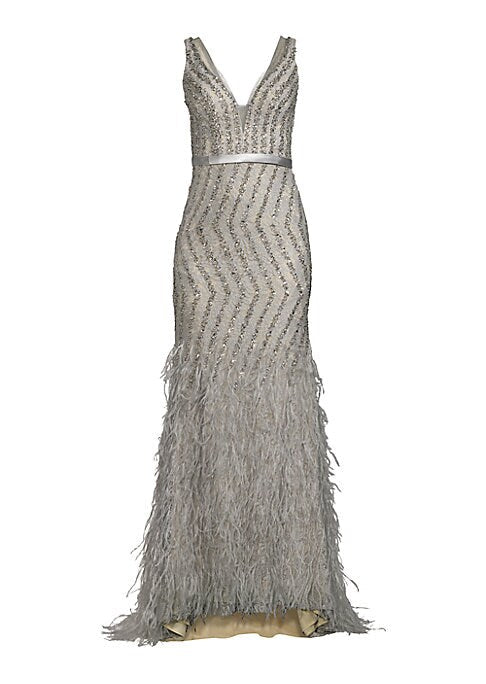 Vibrant Feathered Mermaid Dress