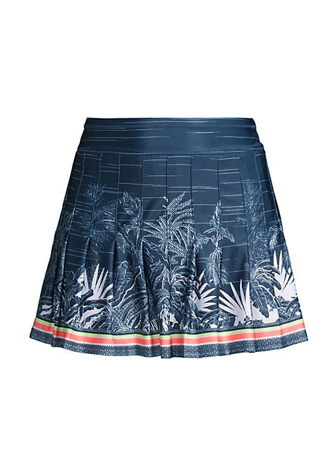 Tropical Pleat Mini Skirt