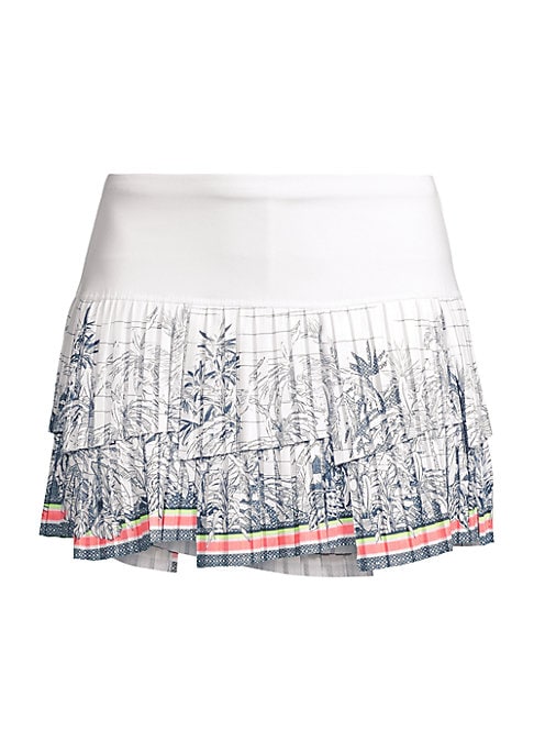 Tropical Pleat Mini Skirt