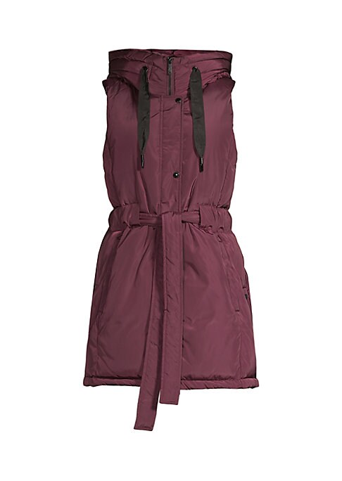 Hooded Belted Puff Vest