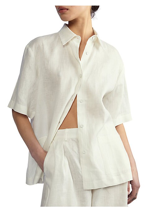 Linen Summer Short-Sleeve Shirt