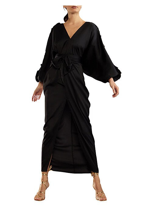 Chic Satin Wrap Dress