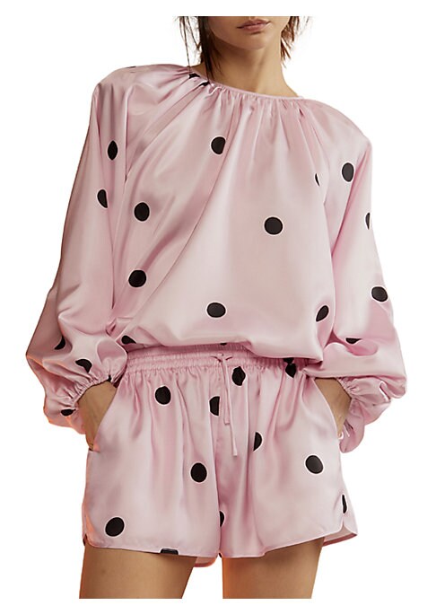Silk Puff Sleeve Blouse