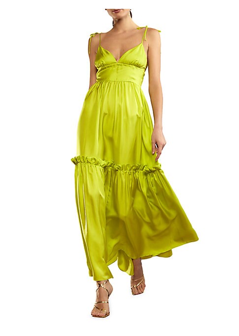 Ruffled Silk Maxi Dress