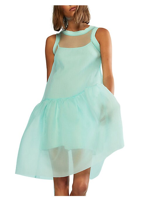 Sheer Hemline Mini Dress