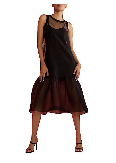 Ruffled Sheer Elegance Dress