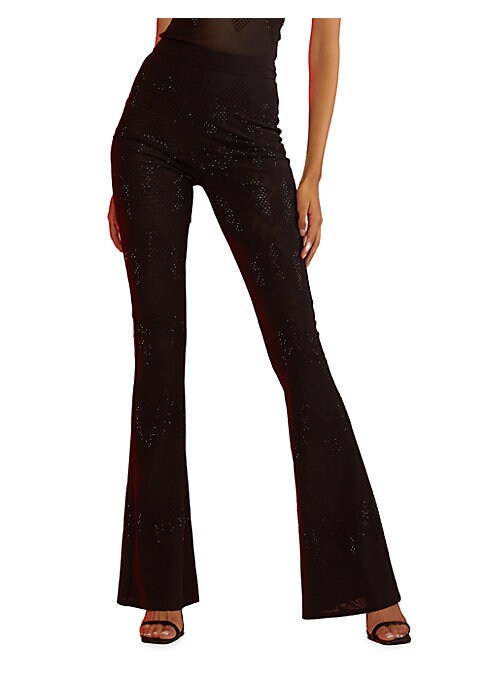 Shimmering Mesh Flare Trousers