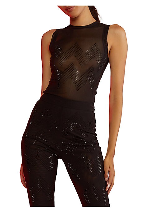 Shimmering Mesh Top