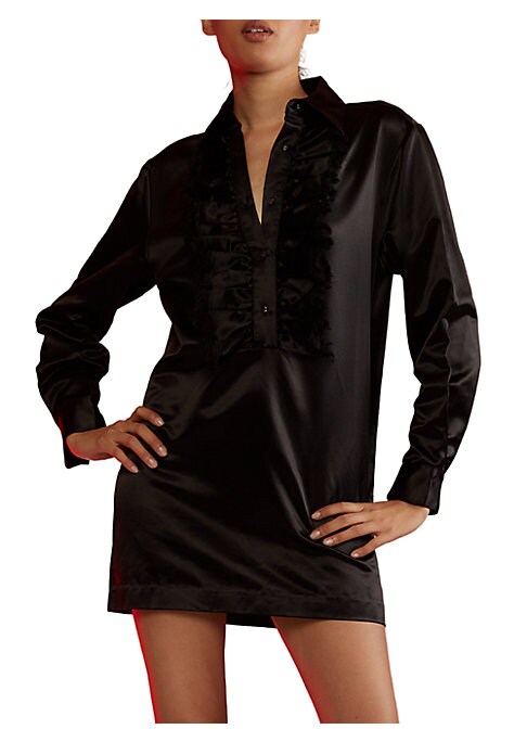 Ruffle Satin Mini Dress