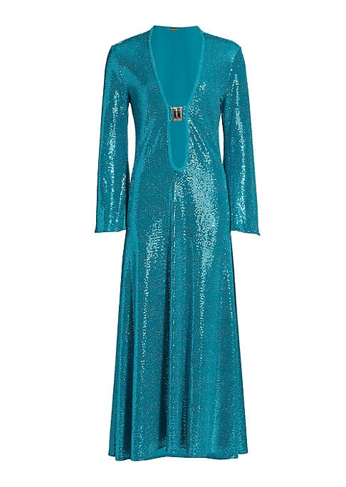 Metallic Elegance Maxi Dress