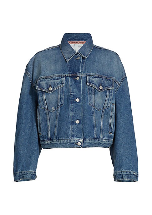 Distressed Cropped Denim Jacket