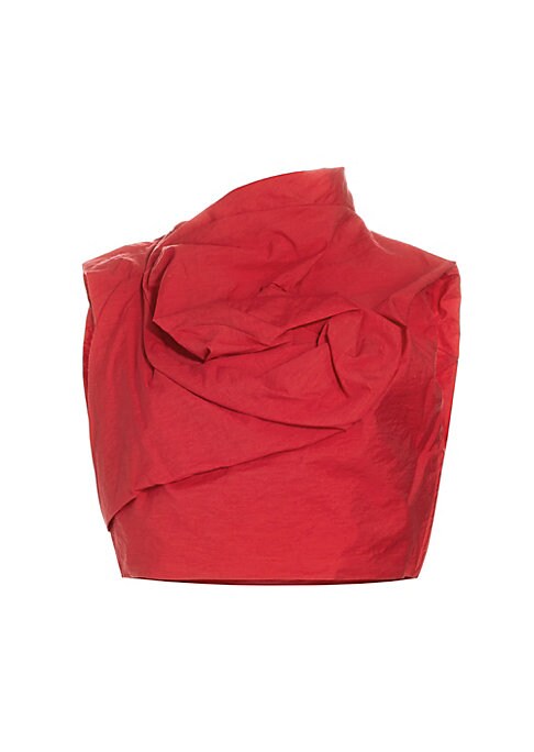 Draped Cowlneck Crop Top