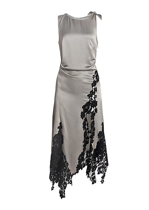 Floral Satin Evening Gown