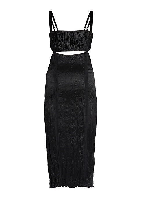 Satin Cut-Out Midi Dress