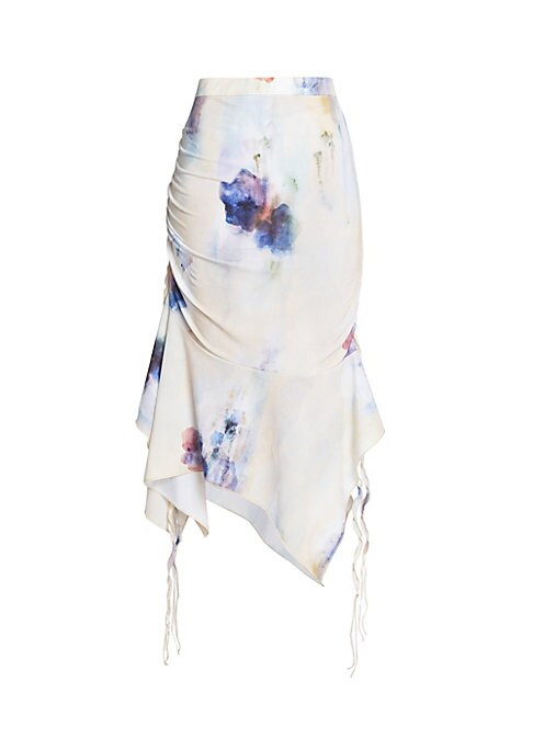 Floral Watercolor Midi Skirt
