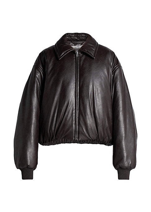 Sleek Faux Leather Bomber