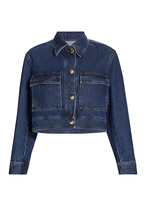Chic Cropped Denim Outerwear