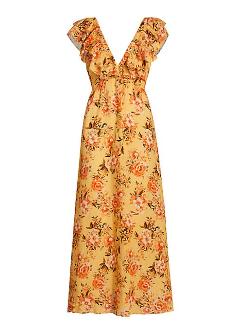Floral Flutter Maxi Dress