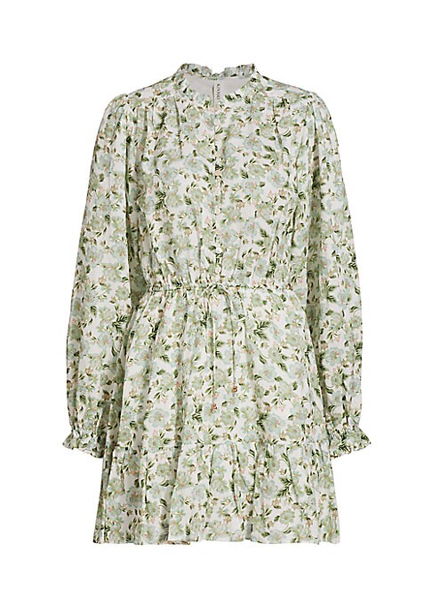 Botanical Drawstring Minidress