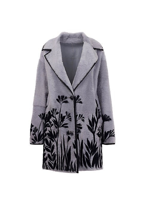 Floral Luxe Shearling Coat