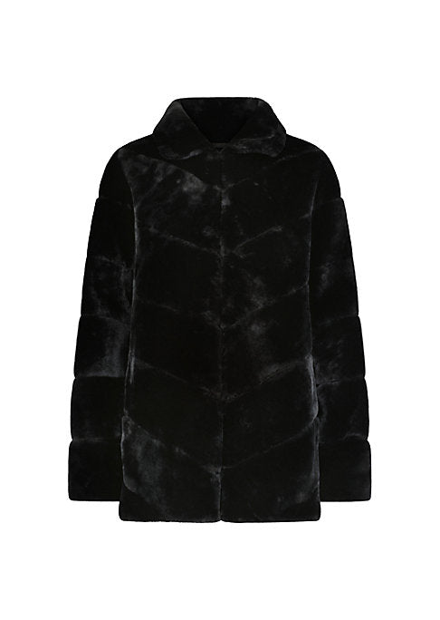 Chevron Shearling Jacket