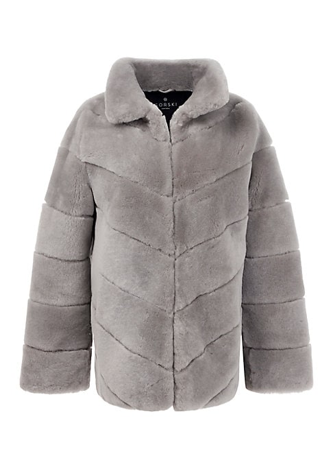 Chevron Shearling Jacket