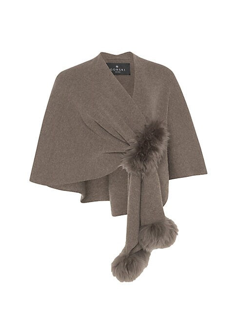 Elegant Wool Pompom Wrap