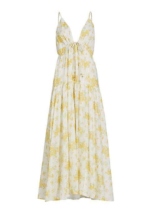 Floral Tie-Front Maxi Dress