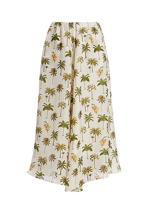 Tropical Print Midi Skirt