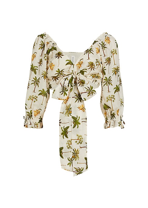 Tropical Tie-Front Top