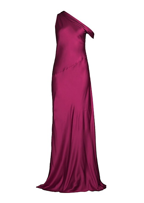 Draped Asymmetrical Evening Dress