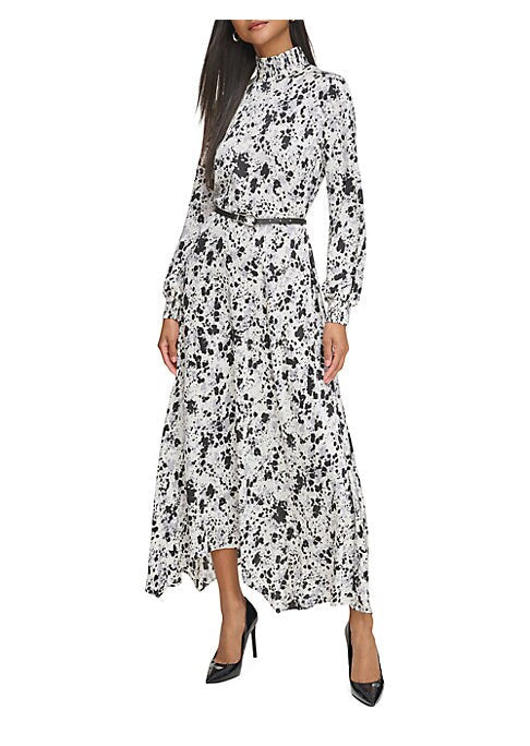 Abstract Splash Midi Dress