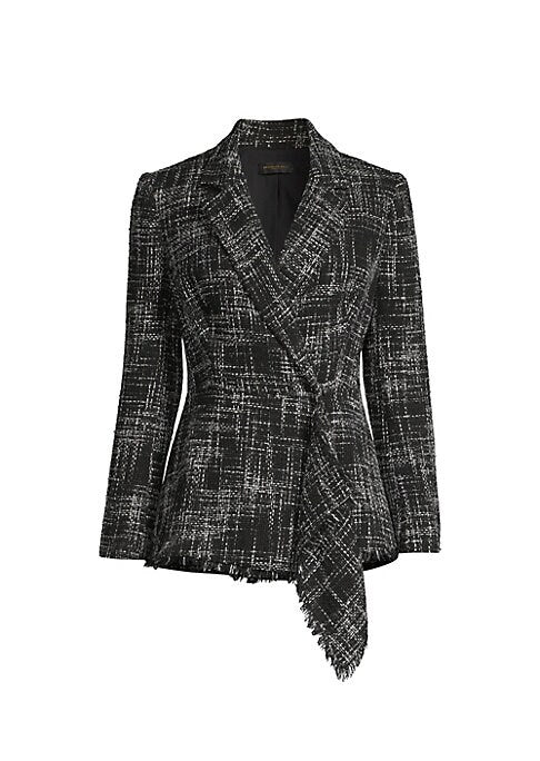 Chic Draped Tweed Blazer
