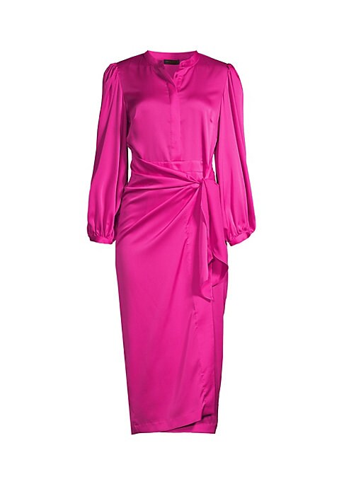 Satin Sarong Midi Dress