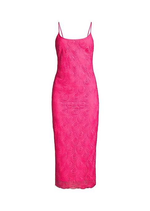 Lace Overlay Midi Dress