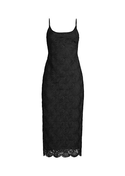 Lace Overlay Midi Dress