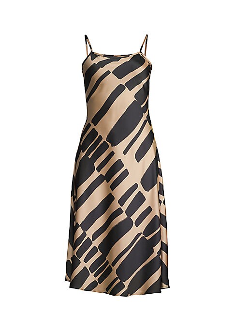 Geometric Satin Midi Dress