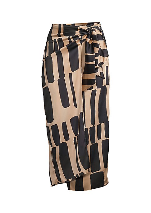 Geometric Wrap Midi Skirt