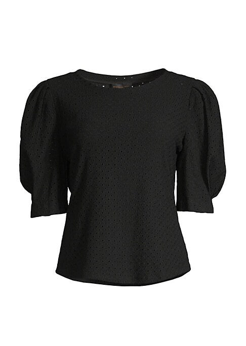 Puff Sleeve Eyelet Top