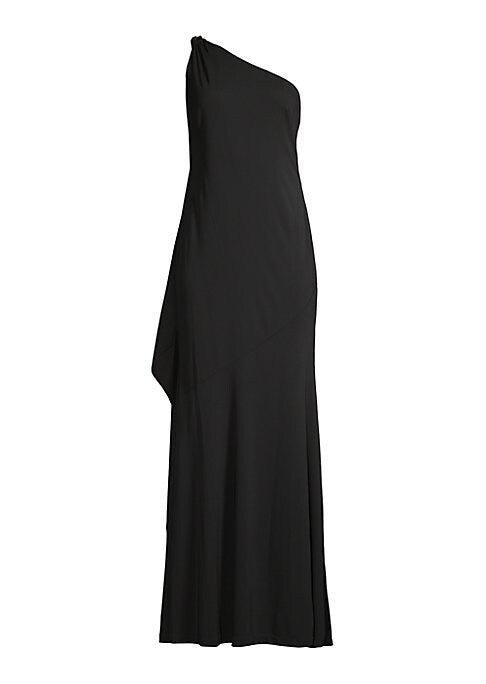 Sleek Draped Evening Gown