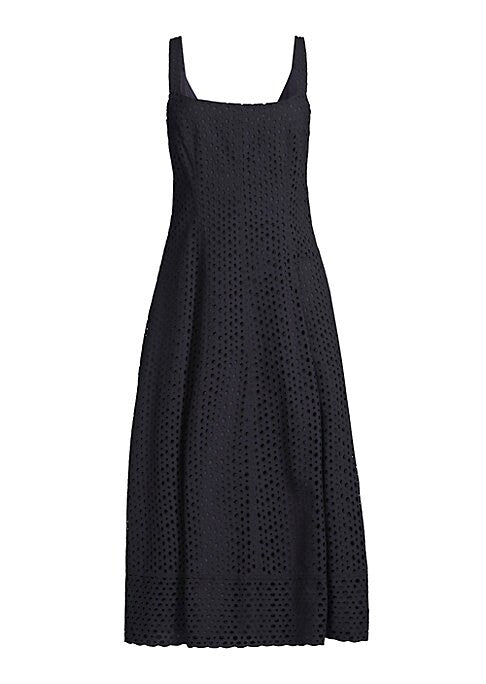 Elegant Eyelet Midi Dress