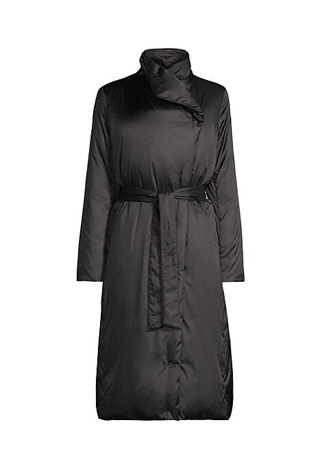 Sleek Satin Belted Coat